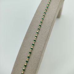 Renkli Boncuklu İnce Bileklik –Zümrüt Yeşili