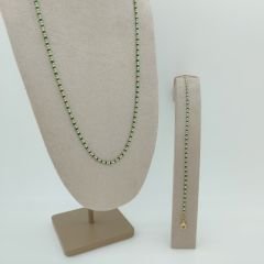 Renkli Boncuklu İnce Bileklik –Zümrüt Yeşili