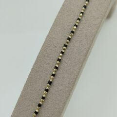 Renkli Boncuklu İnce Bileklik –Siyah