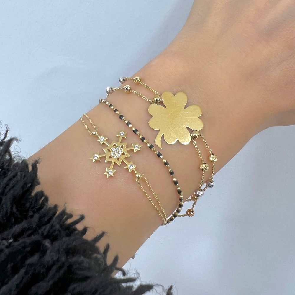 Renkli Boncuklu İnce Bileklik –Siyah