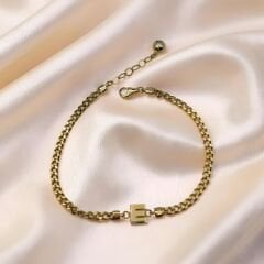 E Harfi Gurmet Zincir Bileklik - BLK0859