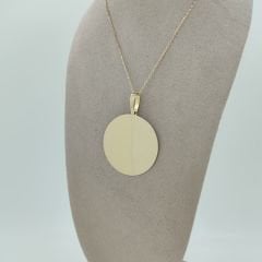 Yuvarlak Plaka Madalyon Kolye Ucu- Büyük Boy