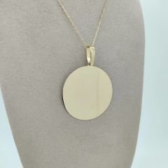 Yuvarlak Plaka Madalyon Kolye Ucu- Büyük Boy