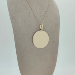 Yuvarlak Plaka Madalyon Kolye Ucu- Büyük Boy