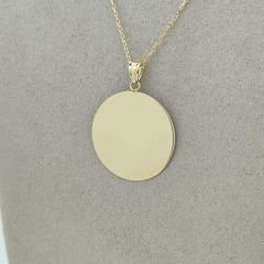 Yuvarlak Plaka Madalyon Kolye Ucu - Orta Boy