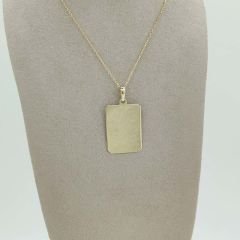 Dikdörtgen Plaka Madalyon Kolye Ucu