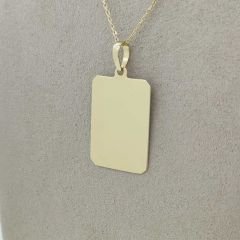 Dikdörtgen Plaka Madalyon Kolye Ucu