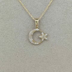 Ay Yıldız Kolye Ucu – Taşlı