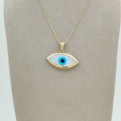 Sedefli Altın Çerçeveli Göz Kolye Ucu