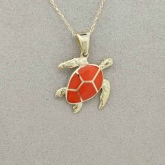 Turuncu Mineli Kaplumbağa Kolye Ucu