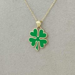 Yeşil Renk Yonca Kolye Ucu