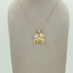 Taşlı Yonca Kolye Ucu