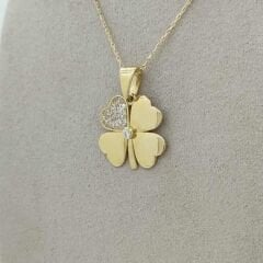 Taşlı Yonca Kolye Ucu