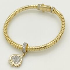 Taşlı Maça Figürlü Charm Bileklik - BLK0690