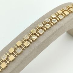 Taşlı Kare Detaylı Örgü Bileklik – BLK0703