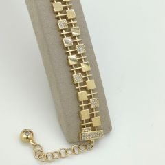 Taşlı Kare Detaylı Örgü Bileklik – BLK0703