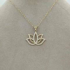 Taşlı Lotus Çiçeği Kolye Ucu – KLU0354