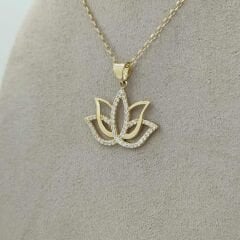 Taşlı Lotus Çiçeği Kolye Ucu – KLU0354