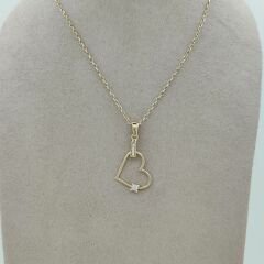 Taş Detaylı Kalp Kolye Ucu – KLU0361