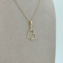 Taş Detaylı Kalp Kolye Ucu – KLU0361