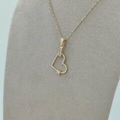 Taş Detaylı Kalp Kolye Ucu – KLU0361