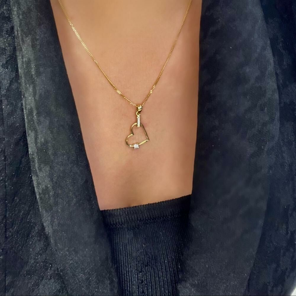 Taş Detaylı Kalp Kolye Ucu – KLU0361