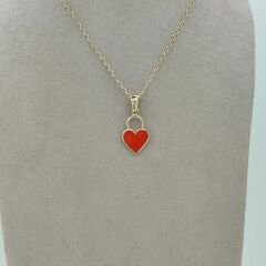 Turuncu Kalp Kilit Kolye Ucu – KLU0364