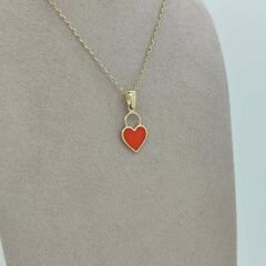 Turuncu Kalp Kilit Kolye Ucu – KLU0364