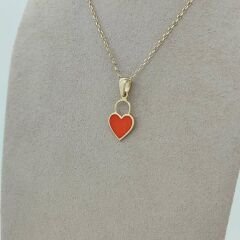 Turuncu Kalp Kilit Kolye Ucu – KLU0364