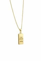 Taşlı Külçe Altın Kolye Ucu - KLU0486