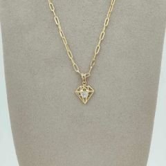 Taşlı Pırlanta Figür Kolye Ucu - KLU0794