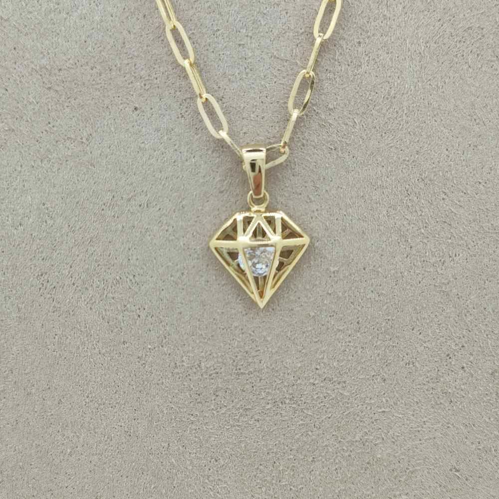 Taşlı Pırlanta Figür Kolye Ucu - KLU0794