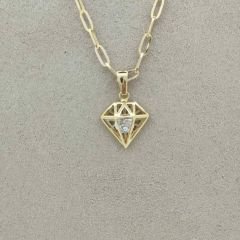 Taşlı Pırlanta Figür Kolye Ucu - KLU0794