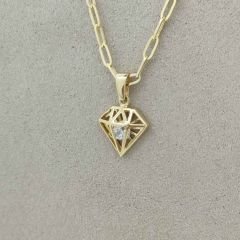 Taşlı Pırlanta Figür Kolye Ucu - KLU0794