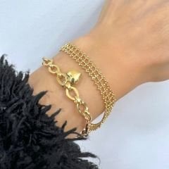 Karışık Zincirli Kalp Sallantılı Bileklik – BLK0625