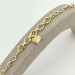 Karışık Zincirli Kalp Sallantılı Bileklik – BLK0625