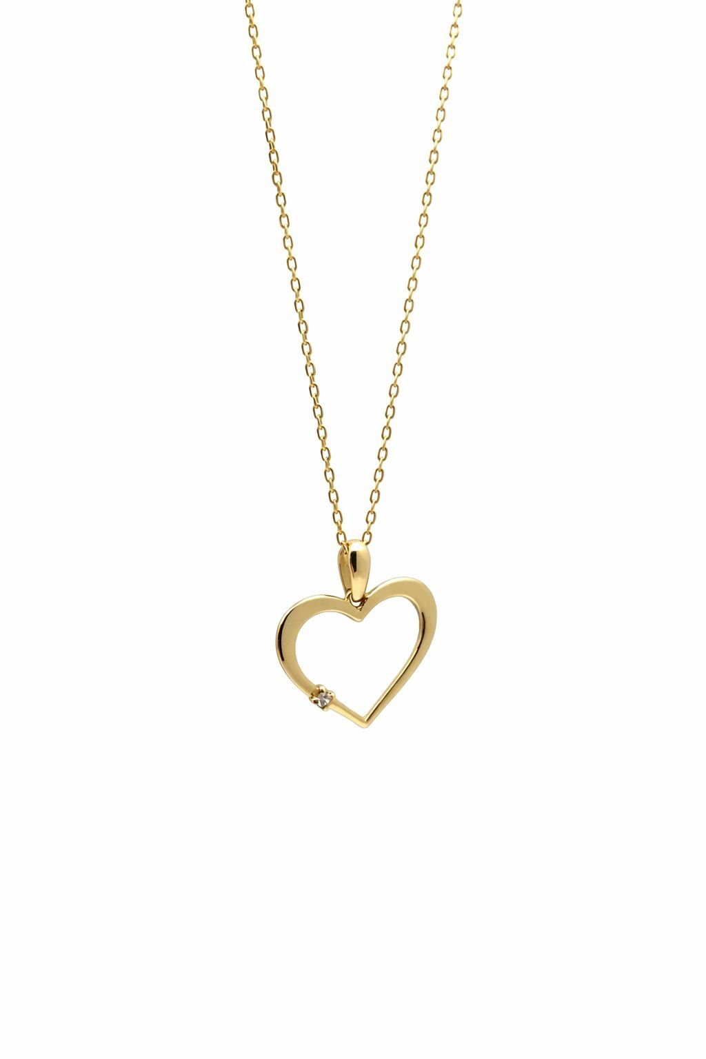 Tek Taş Kalp Kolye Ucu - KLU0523