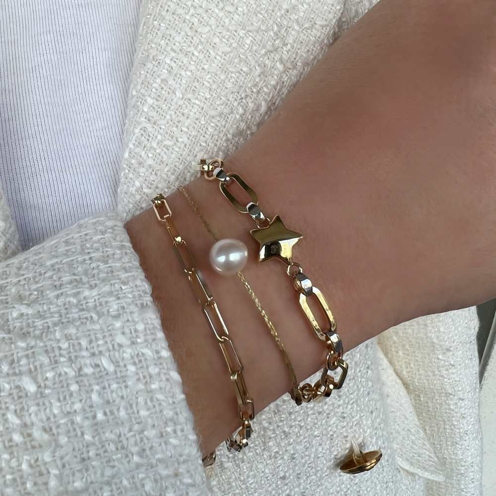 Karışık Zincirli Yıldızlı Bileklik – BLK0628