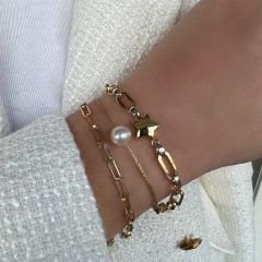 Karışık Zincirli Yıldızlı Bileklik – BLK0628