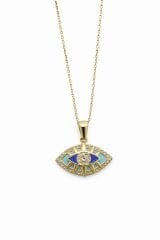 Mineli Göz Charm Kolye Ucu - KLU0568