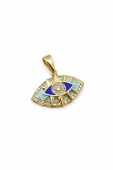 Mineli Göz Charm Kolye Ucu - KLU0568