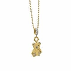 Taşlı Ayıcık Charm Kolye Ucu - KLU0566