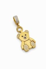 Taşlı Ayıcık Charm Kolye Ucu - KLU0566