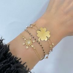 Yonca Figürlü Dorika Toplu İnce Bileklik – BLK0694