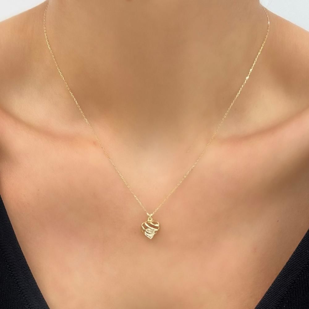 Kalp Kafes Tektaş Kolye – KLY0873