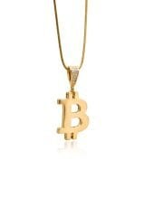 14 Ayar Altın Bitcoin Sembol Kolye Ucu – KLU0606