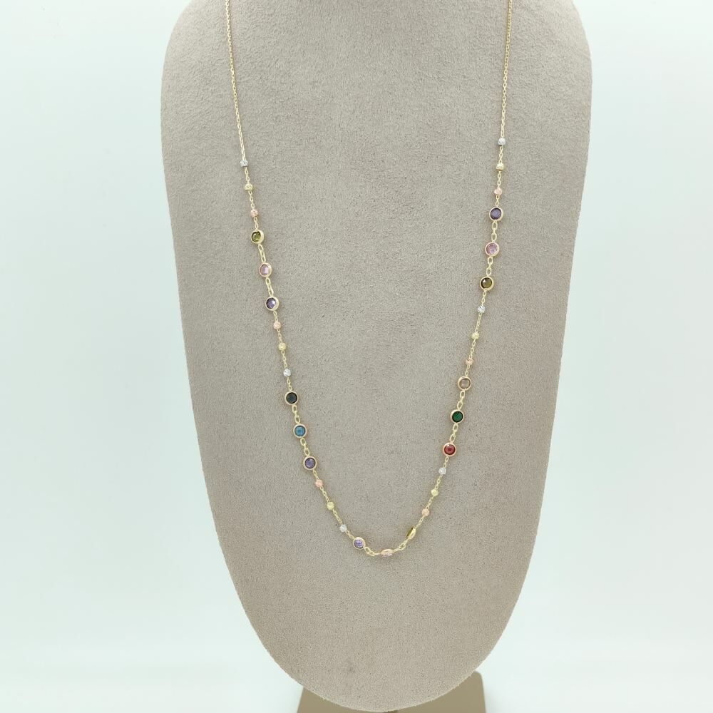 Renkli Yuvarlak Taşlı Kolye – KLY0871