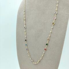 Renkli Yuvarlak Taşlı Kolye – KLY0871