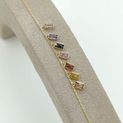 Renkli Zümrüt Kesim Taşlı Bileklik – BLK0697