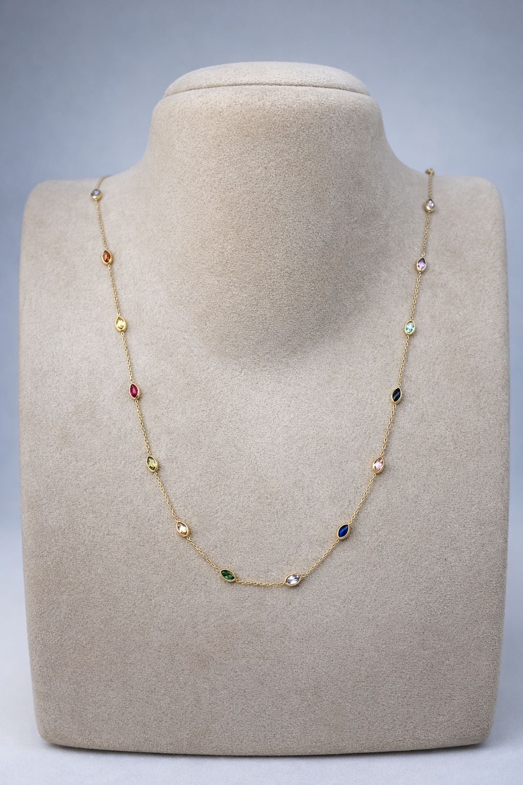 Renkli Çoklu Taşlı Kolye - KLY1005